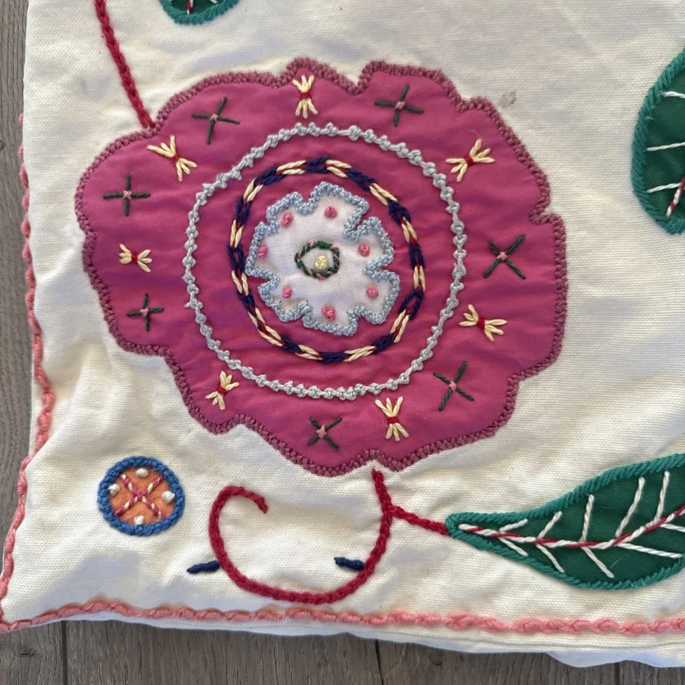 Vintage Handmade, Suzani Uzbek OLD Tapestry 18 X 18 Pillow Cover